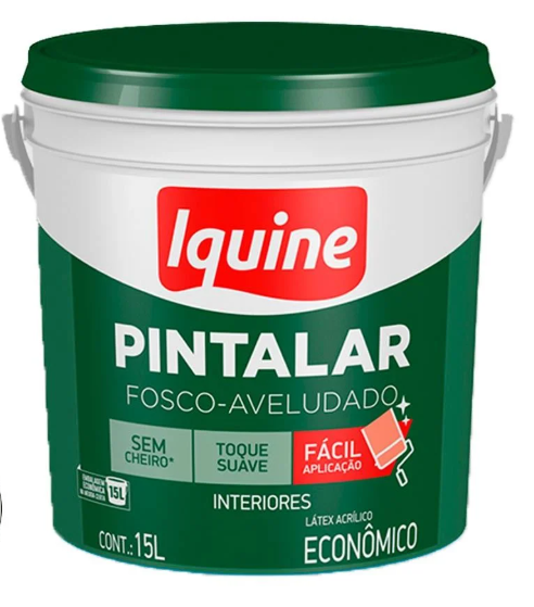 Tinta Vinil Acrílica Fosco Aveludado Pintalar 15L
